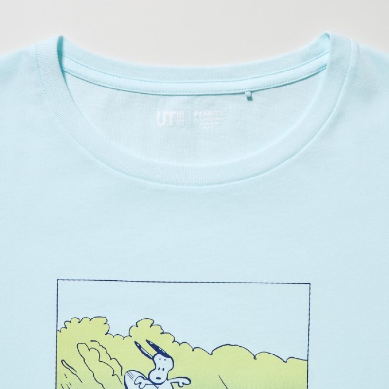 Women Uniqlo Peanuts Hawaii UT Short-Sleeve T Shirts Green | 6154447