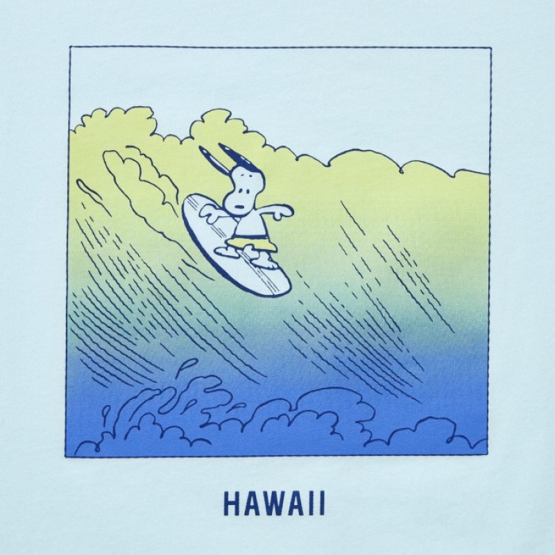 Women Uniqlo Peanuts Hawaii UT Short-Sleeve T Shirts Green | 6154447