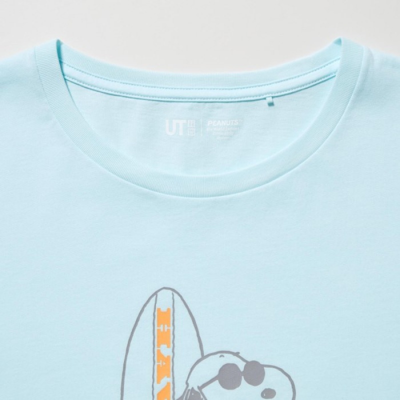 Women Uniqlo Peanuts Hawaii UT Short-Sleeve T Shirts Green | 1078345