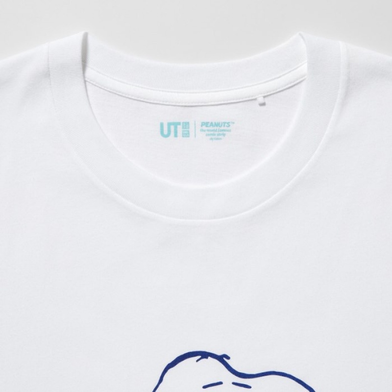 Women Uniqlo Peanuts Hawaii UT Short Sleeve T Shirts White | 2699426