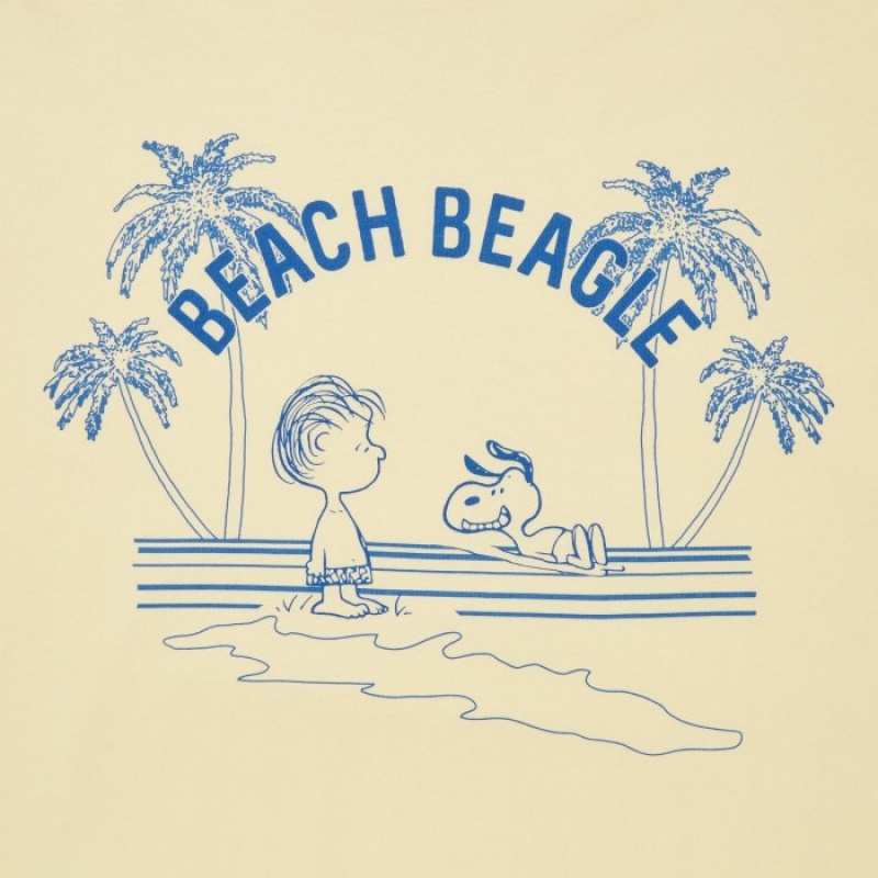 Women Uniqlo Peanuts Hawaii UT Short Sleeve T Shirts Yellow | 2114148