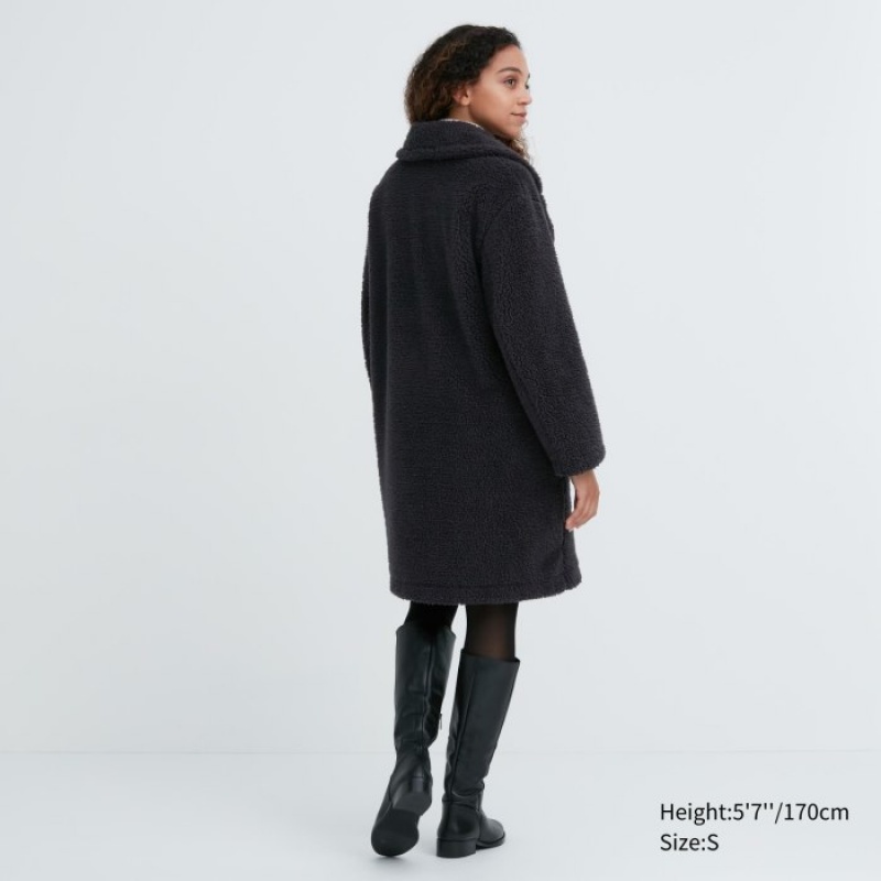 Women Uniqlo Pile-Lined Coats Grey | 5193722