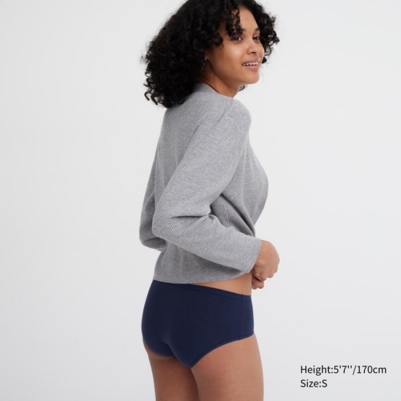 Women Uniqlo Plain Hip Huggers Briefs White | 6001664