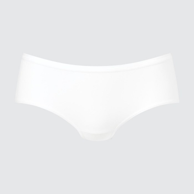 Women Uniqlo Plain Hip Huggers Briefs White | 6001664