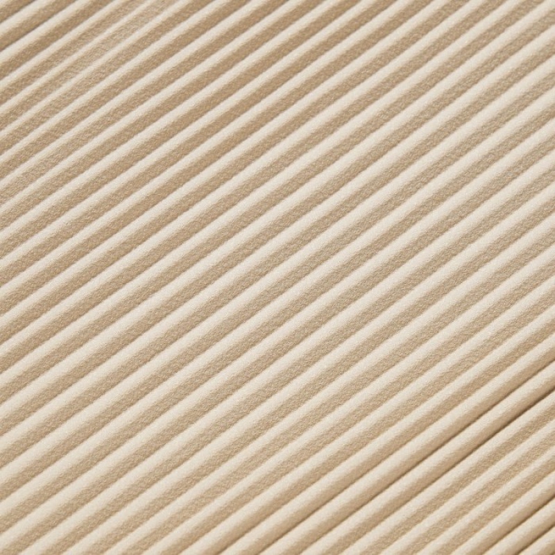 Women Uniqlo Pleated Straight Pants Beige | 8947899