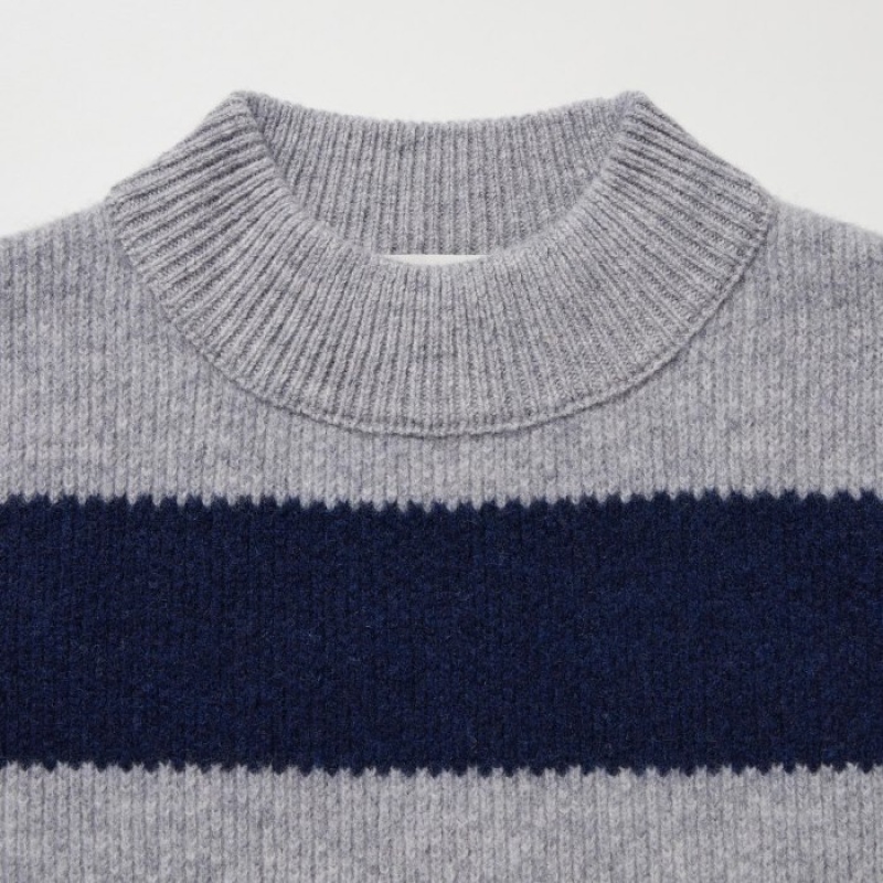 Women Uniqlo Premium Lambswool Long-Sleeve Sweaters Grey | 8241067