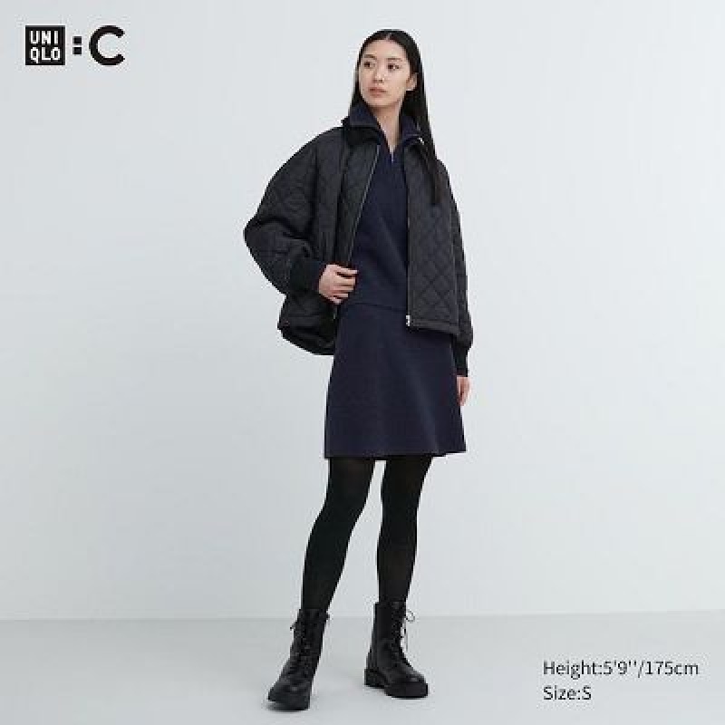 Women Uniqlo Premium Lambswool Mini Skirts Navy | 8901531