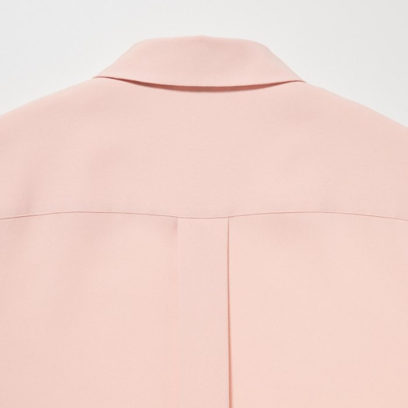 Women Uniqlo Rayon Long-Sleeve Blouse White | 5342367