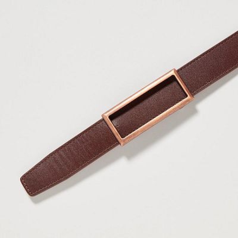 Women Uniqlo Reversible Belts Brown | 2131516