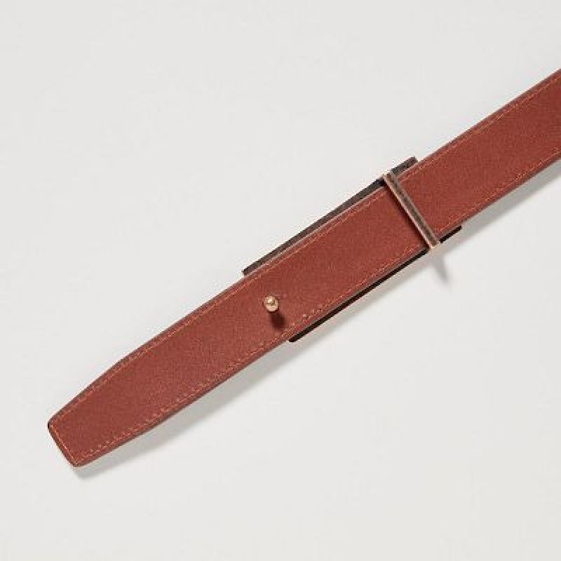 Women Uniqlo Reversible Belts Brown | 2131516