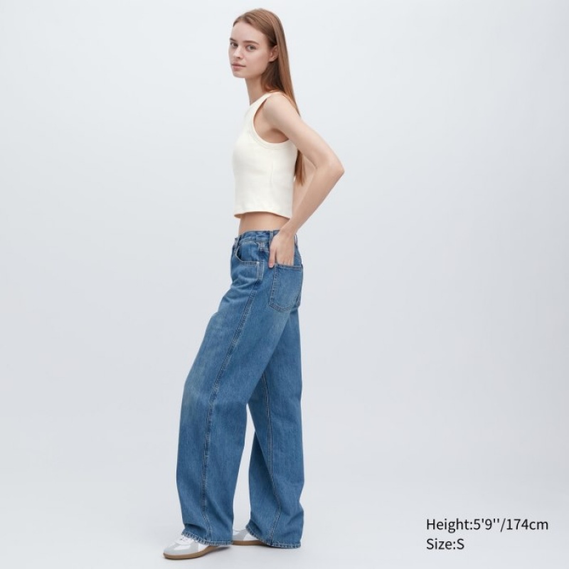 Women Uniqlo Ribbed Cropped Sleeveless Tank Top White | 769821