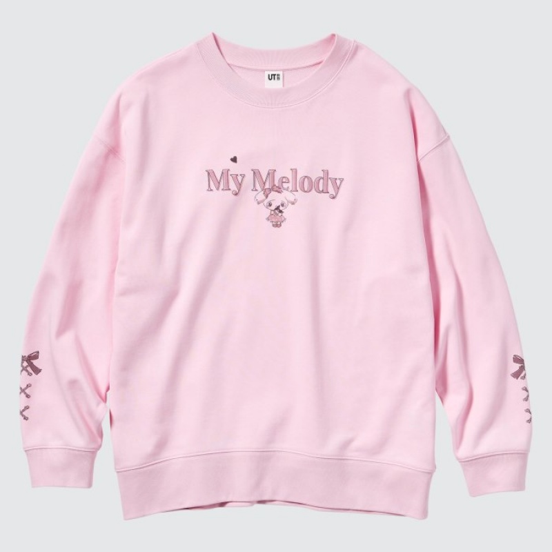 Women Uniqlo Sanrio characters Long-Sleeve Sweatshirts Pink | 2640529