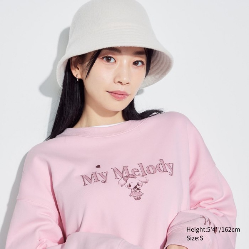 Women Uniqlo Sanrio characters Long-Sleeve Sweatshirts Pink | 2640529