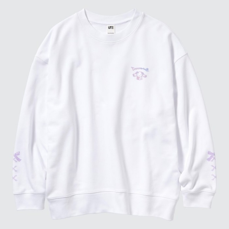 Women Uniqlo Sanrio characters Long-Sleeve Sweatshirts White | 3532414