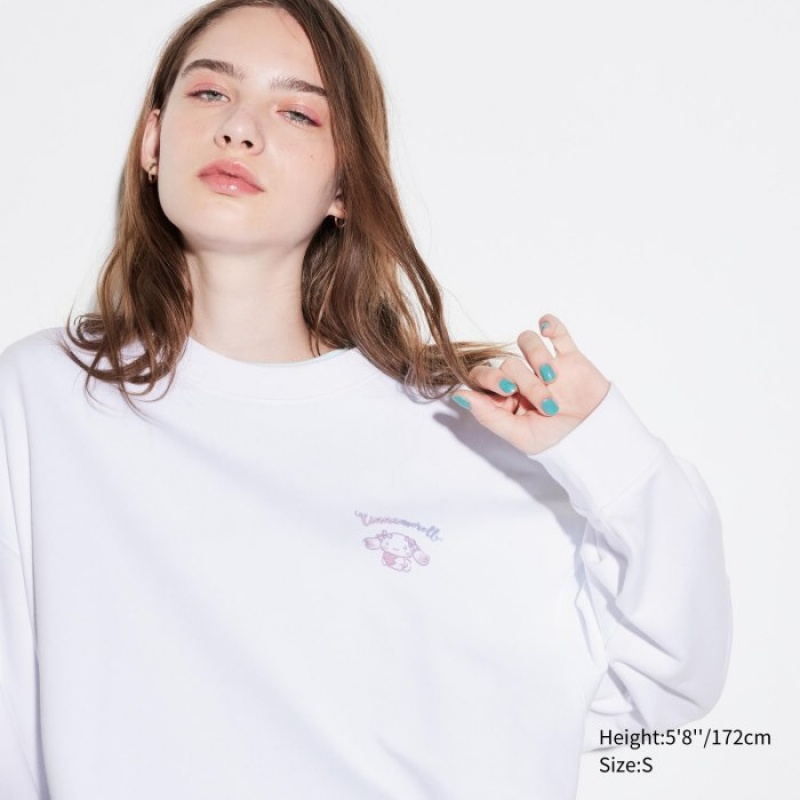 Women Uniqlo Sanrio characters Long-Sleeve Sweatshirts White | 3532414