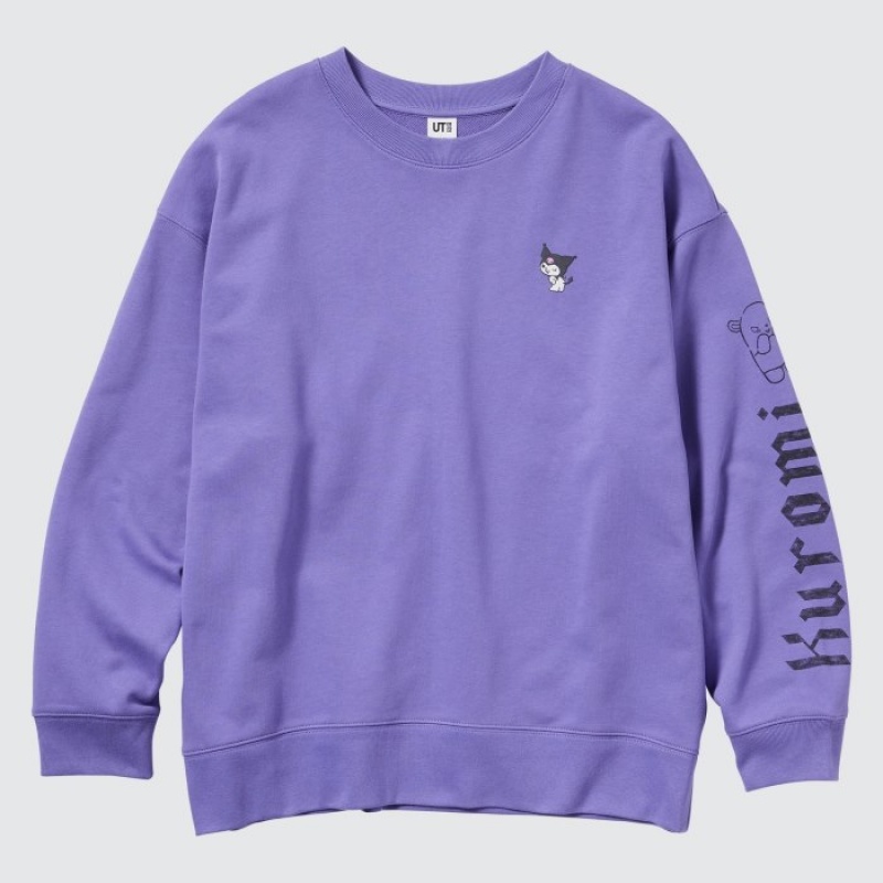 Women Uniqlo Sanrio characters Long-Sleeve Sweatshirts Purple | 4007646