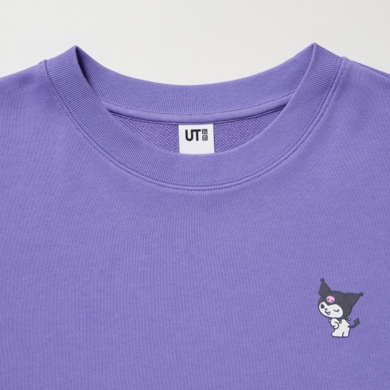 Women Uniqlo Sanrio characters Long-Sleeve Sweatshirts Purple | 4007646
