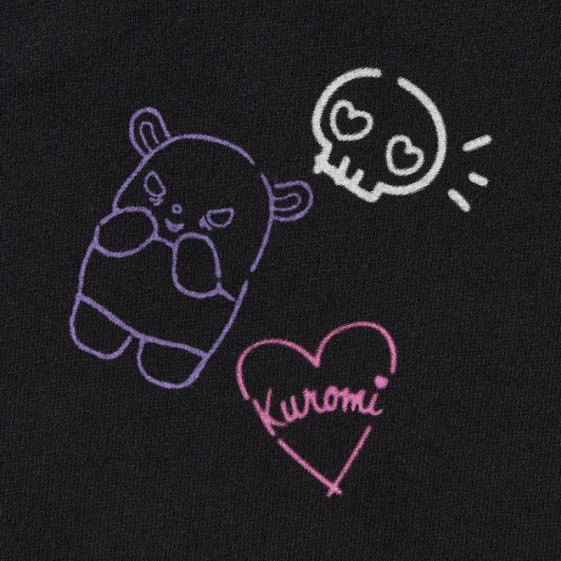 Women Uniqlo Sanrio characters Long-Sleeve Sweatshirts Black | 4167306