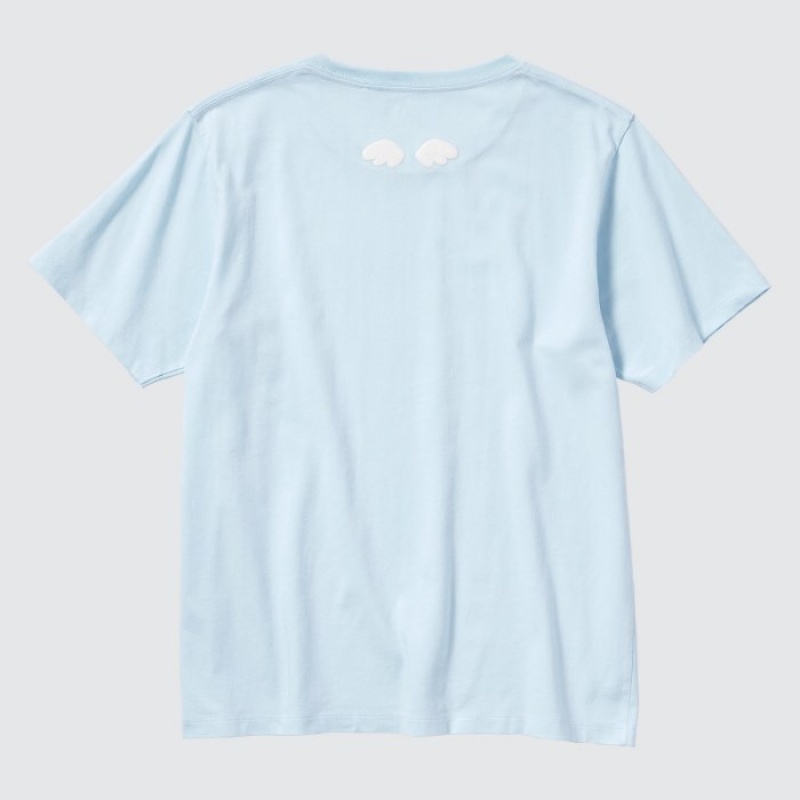 Women Uniqlo Sanrio characters UT Short-Sleeve T Shirts Blue | 4783586