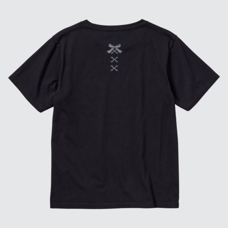 Women Uniqlo Sanrio characters UT Short-Sleeve T Shirts Black | 6014252