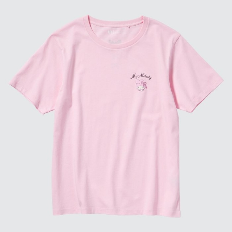 Women Uniqlo Sanrio characters UT Short-Sleeve T Shirts Pink | 7430688