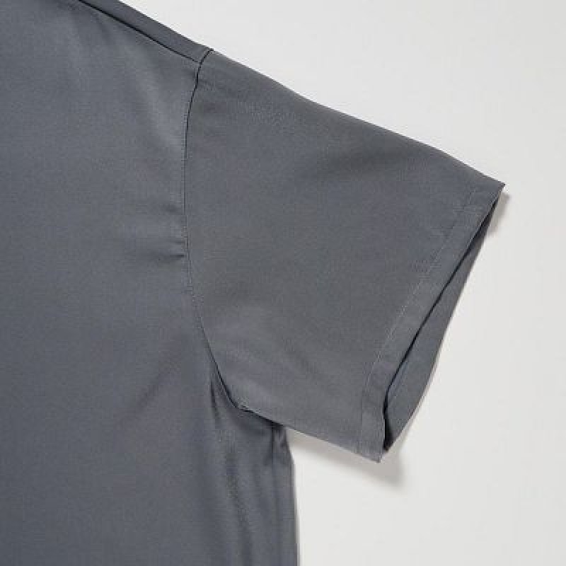 Women Uniqlo Satin Short-Sleeves Pajamas Grey | 1822526