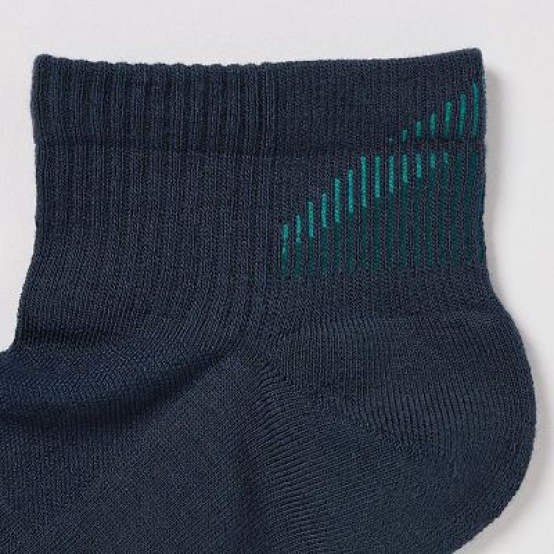 Women Uniqlo Short 3 Pack Socks Navy | 4930718