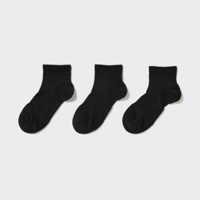 Women Uniqlo Short 3 Pack Sports/Piled Socks Black | 1036795