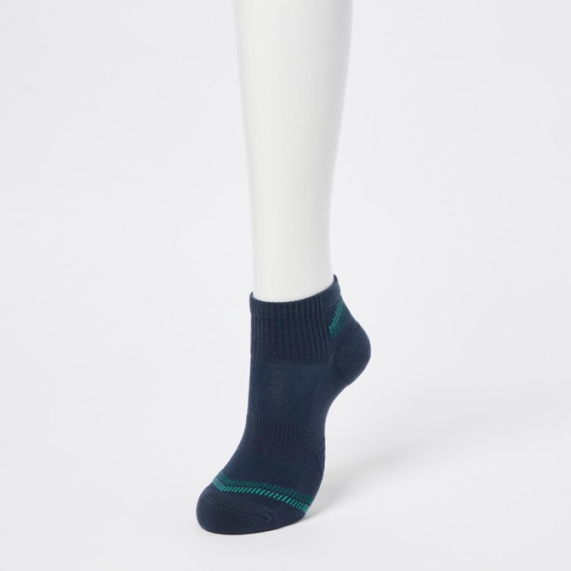 Women Uniqlo Short 3 Pack Sports/Piled Socks Navy | 6785295
