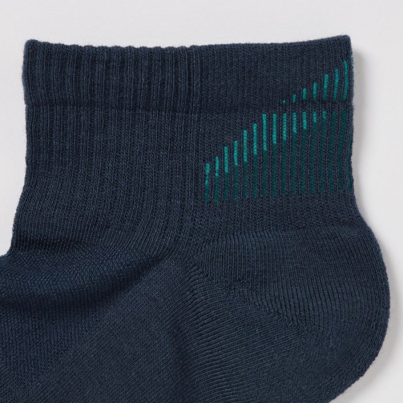 Women Uniqlo Short 3 Pack Sports/Piled Socks Navy | 6785295