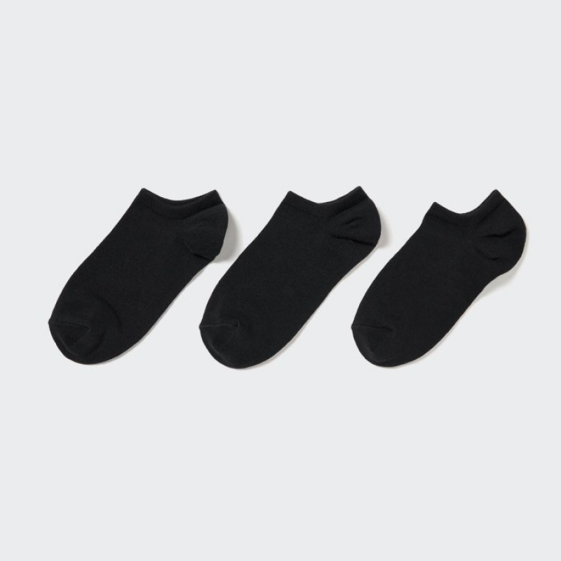 Women Uniqlo Short (3 Pairs) Socks Black | 9424006