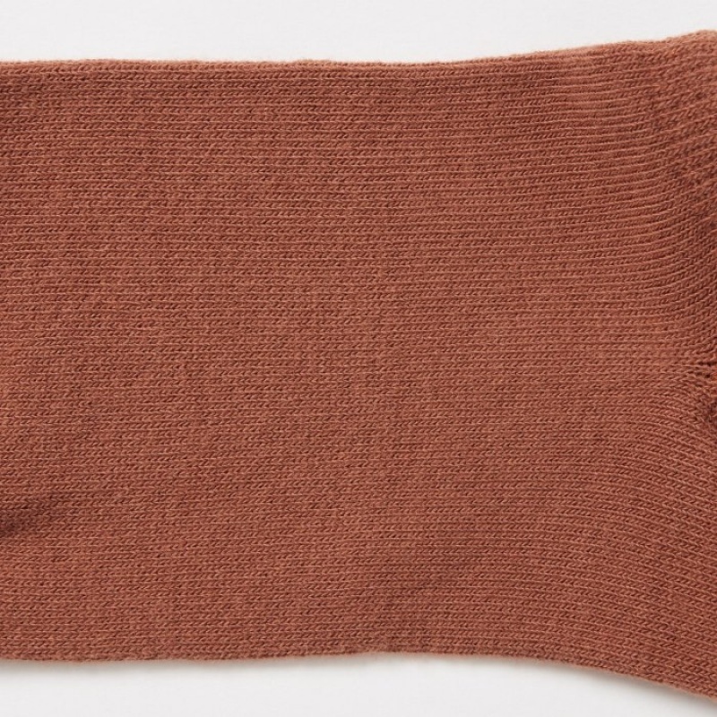 Women Uniqlo Short (3 Pairs) Socks Brown | 1374936