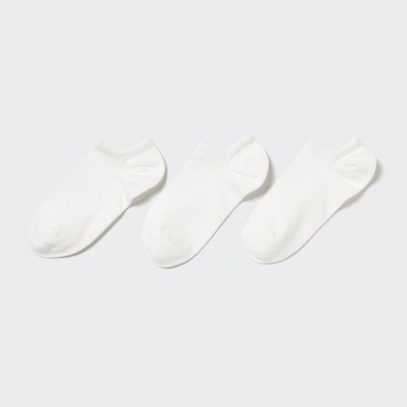 Women Uniqlo Short (3 Pairs) Socks White | 3045921