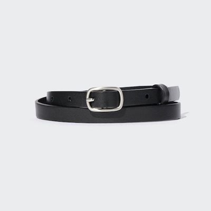 Women Uniqlo Skinny Belts Black | 4711107