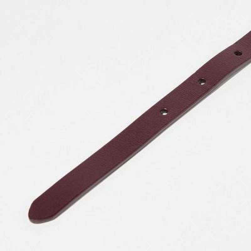 Women Uniqlo Skinny Belts Burgundy | 9902358
