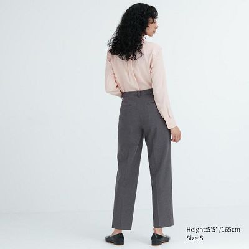 Women Uniqlo Smart Ankle (2-Way Stretch) Pants Navy | 1985756