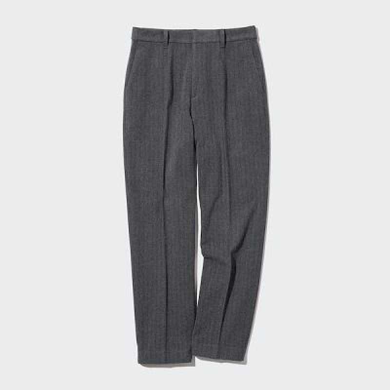 Women Uniqlo Smart Brushed Ankle Pants Grey | 2380517