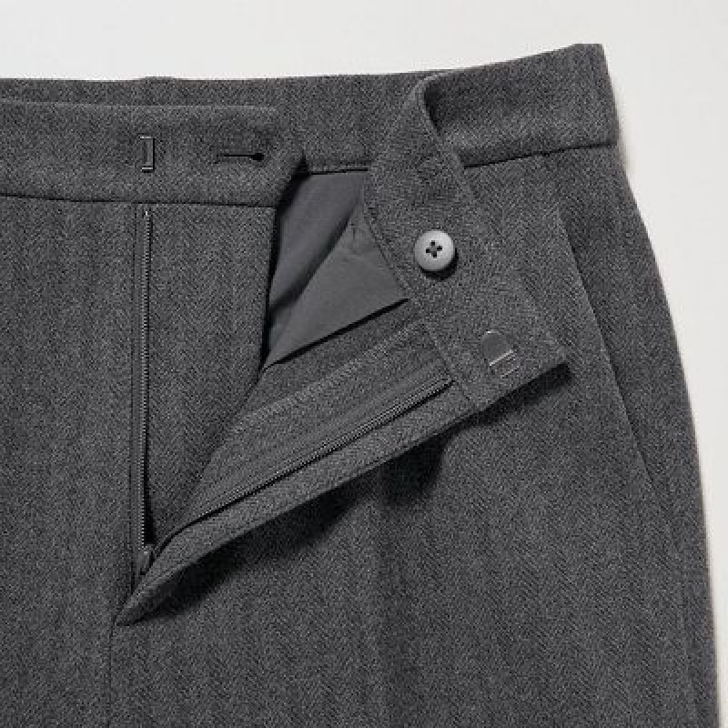 Women Uniqlo Smart Brushed Ankle Pants Grey | 2380517