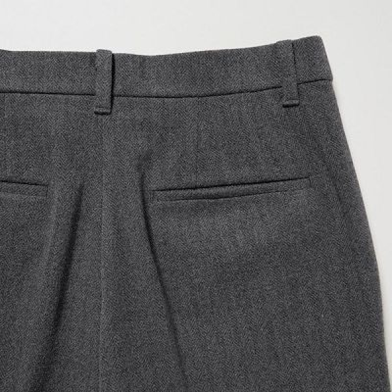 Women Uniqlo Smart Brushed Ankle Pants Grey | 2380517
