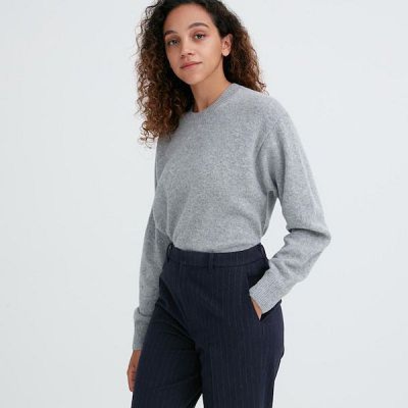 Women Uniqlo Smart Brushed Ankle (Pinstripe) Pants Navy | 3758653