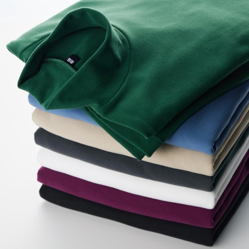 Women Uniqlo Smooth Fleece Mock Neck Long-Sleeve T Shirts Purple | 1801916