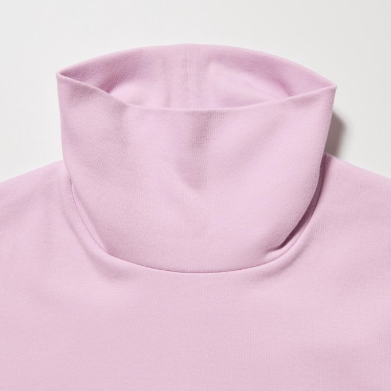 Women Uniqlo Smooth Stretch Cotton Turtleneck Long-Sleeve T Shirts White | 5762276