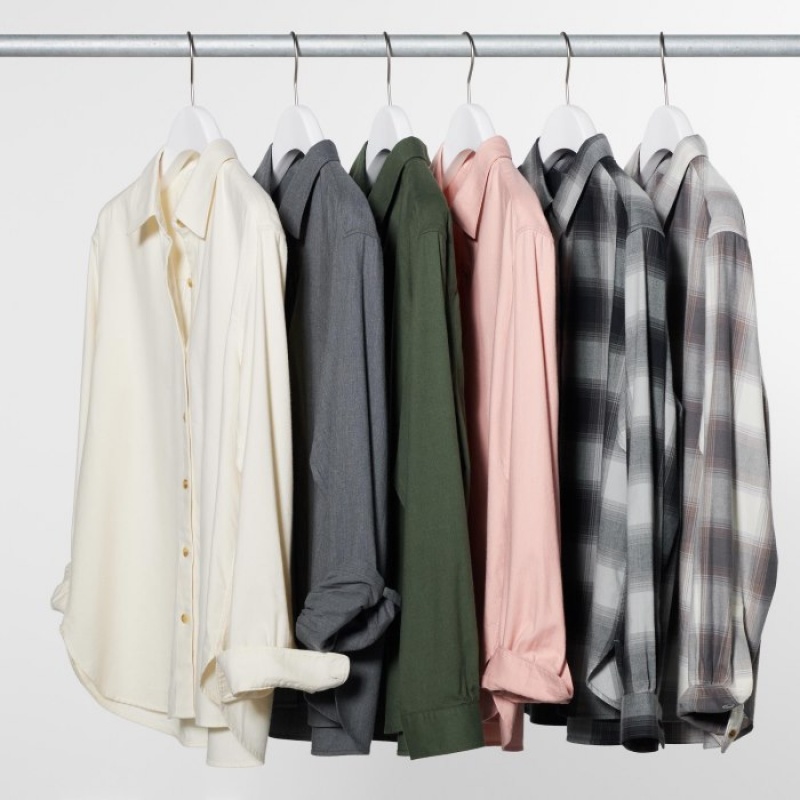 Women Uniqlo Soft Brushed Checked Long-Sleeve Shirts Brown | 7630245