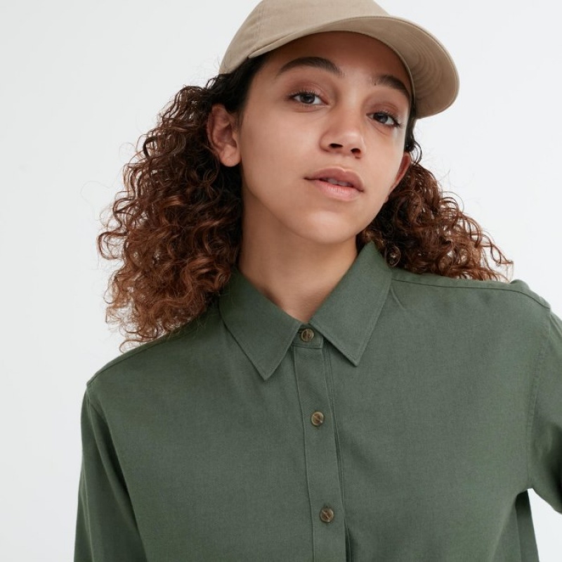 Women Uniqlo Soft Brushed Long-Sleeve Shirts Pink | 8575031