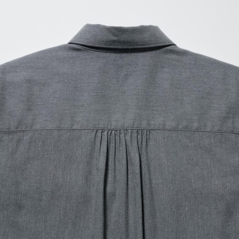 Women Uniqlo Soft Brushed Long-Sleeve Shirts Grey | 4023853