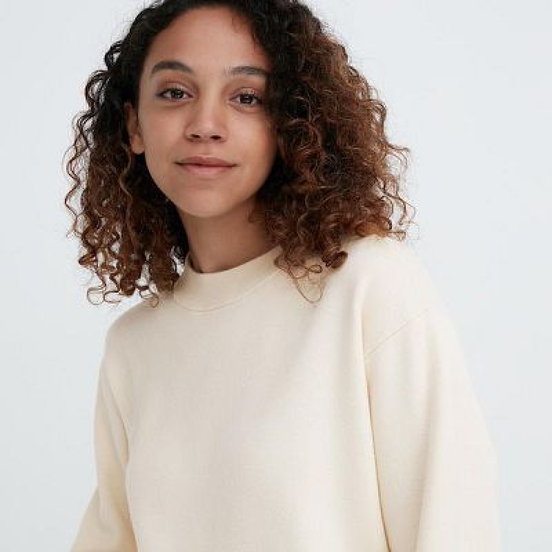Women Uniqlo Souffle Yarn Long-Sleeve Dress White | 5297222