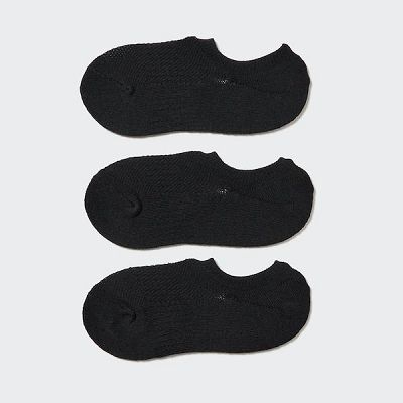Women Uniqlo Sport Footsies (3 Pairs) Socks Black | 8295571