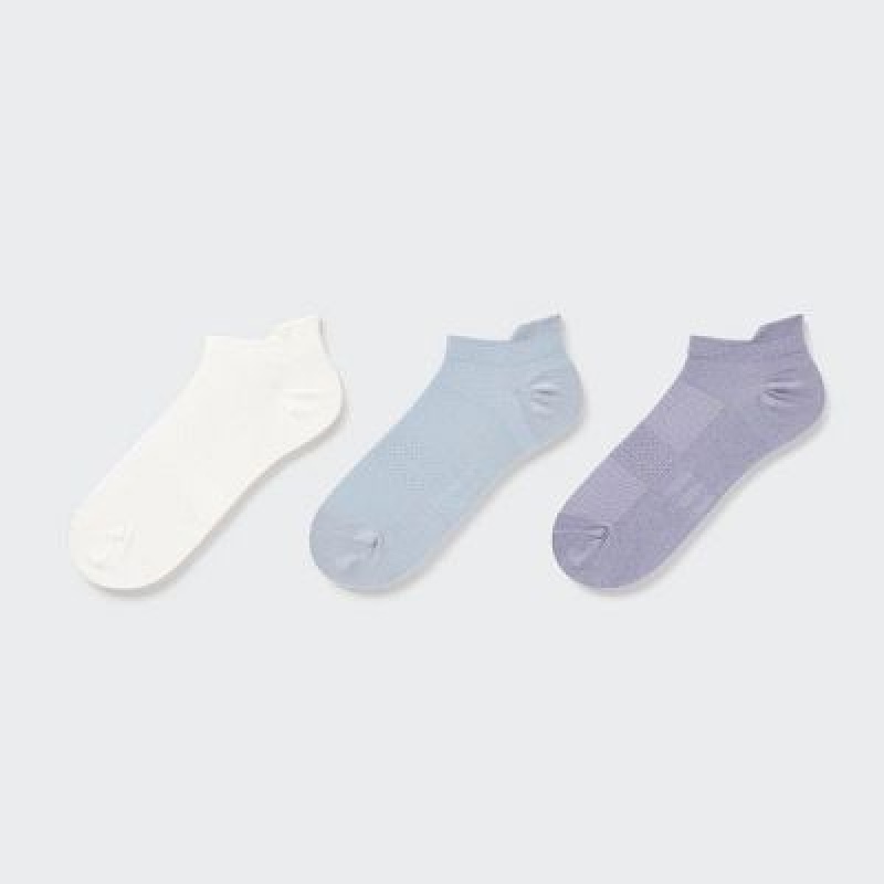 Women Uniqlo Sports Short (3 Pairs) Socks White | 5012131