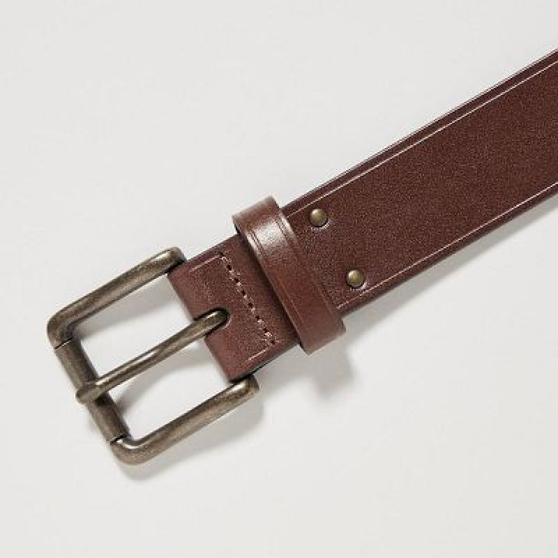 Women Uniqlo Studded Belts Brown | 6679832