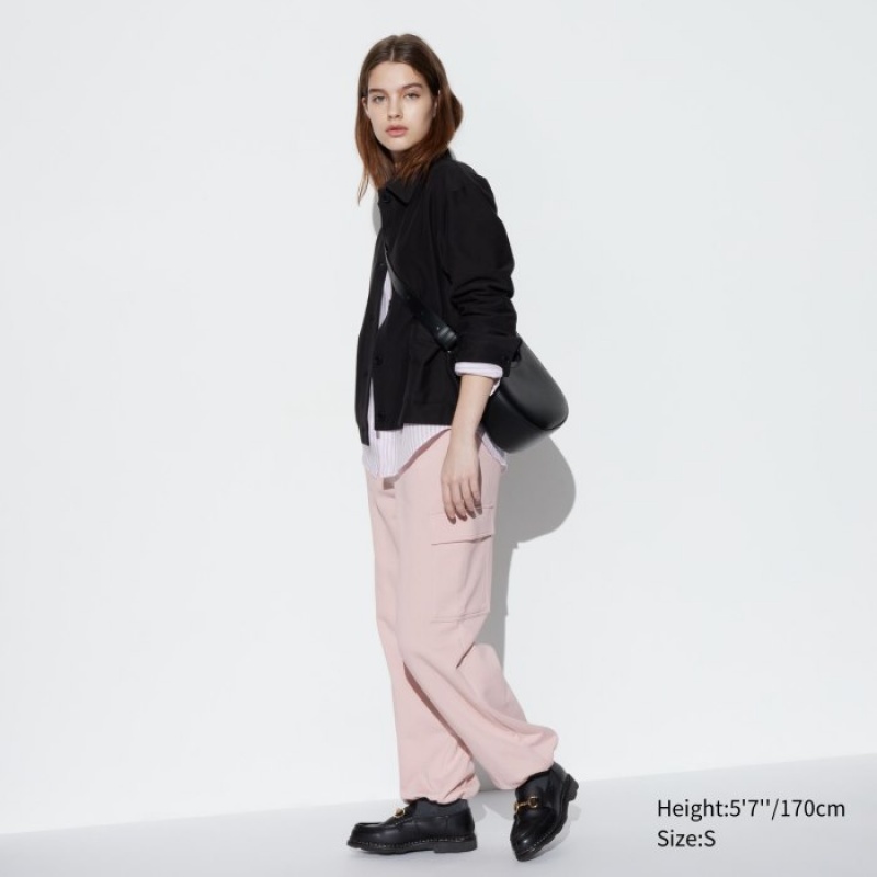Women Uniqlo Sweat Cargo Pants Pink | 686922